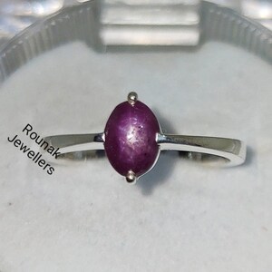 Star Ruby Engagement Ring, Handmade Jewelry Ring, Sterling Silver 925 Ring, Vintage Star Ruby Ring, Dainty Staking Ring, Women Ring Gift.