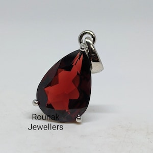 Natural Garnet Pendent, Gemstone Pendent, Garnet Pendent, Sterling Silver, Minimalist Pendent, Birthday Gift Pendent, Gift for Girls.
