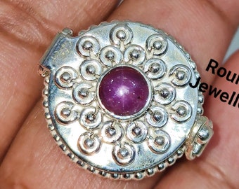 Poison Star Ruby Ring, 925Sterling Silver Ring, Love Ring, Birthstone Poison Ring, Secret Box Ring, Boho & Hippie Ring,  Gift for Women,
