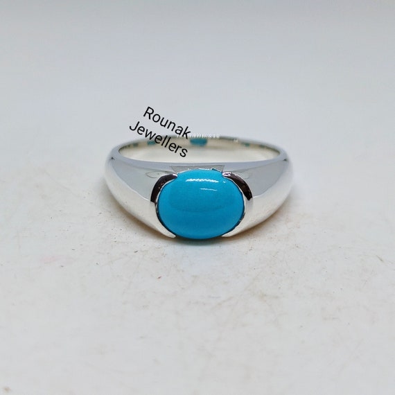 Big Men's Ring Turquoise Sterling Silver 925 Unique Statement Jewelry –  Kara Jewels