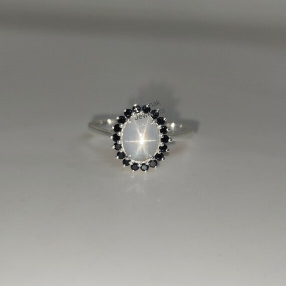 White star sapphire sale ring