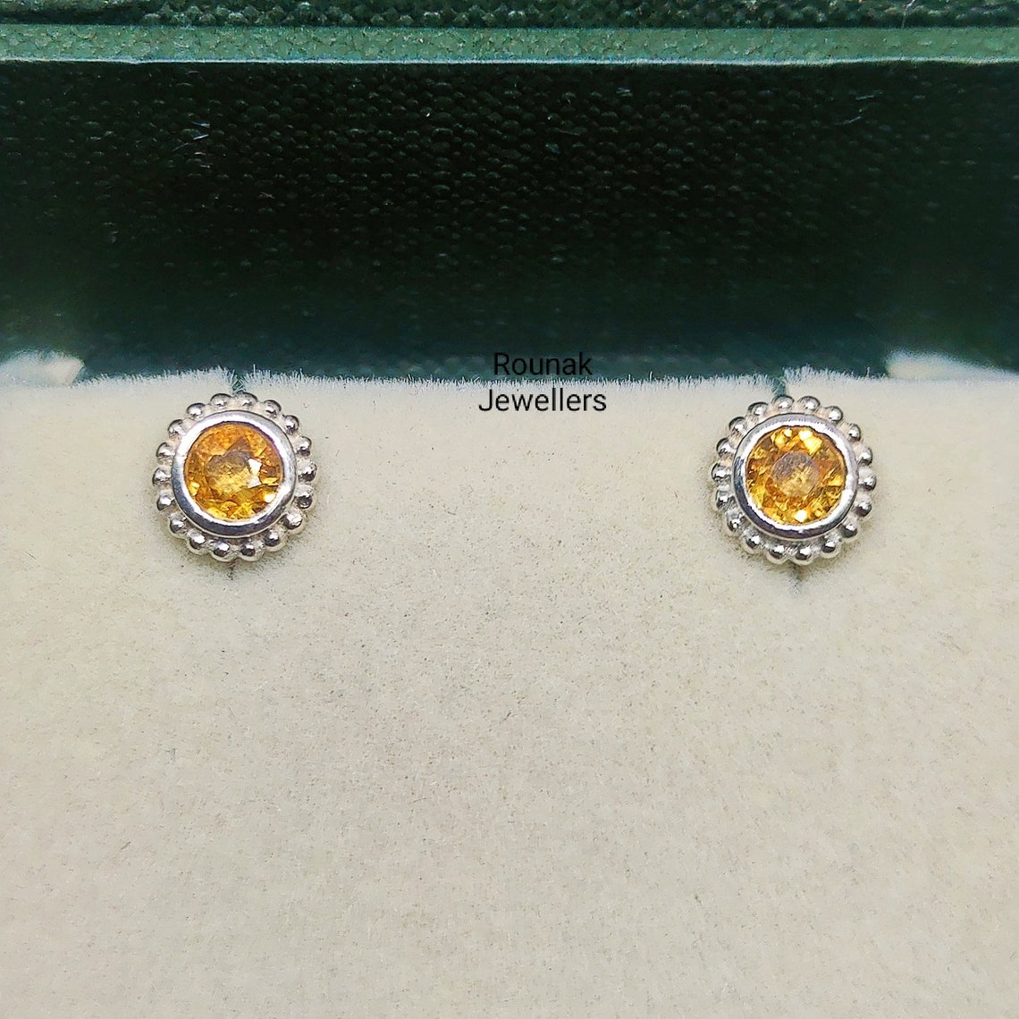 Natural Yellow Sapphire Stud Earrings 925Sterling Silver Etsy