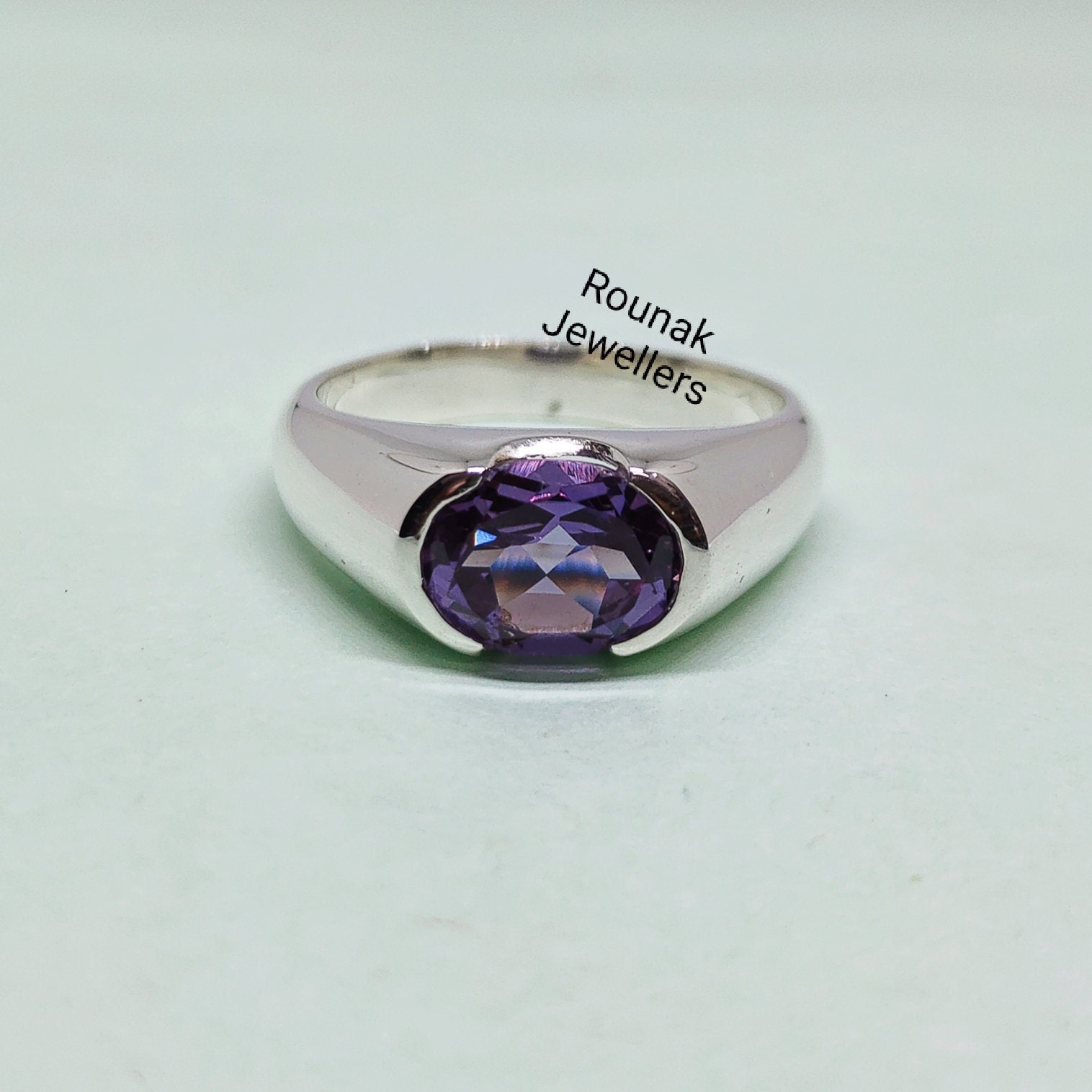 天然石リング　アレキサンドライト　緑　紫　4mm SV925刻印 50%OFF】天然石リング オパール 遊色綺麗 7*5mm SV925刻印