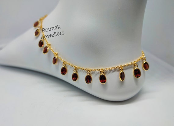 Gold plated sale sterling silver anklet