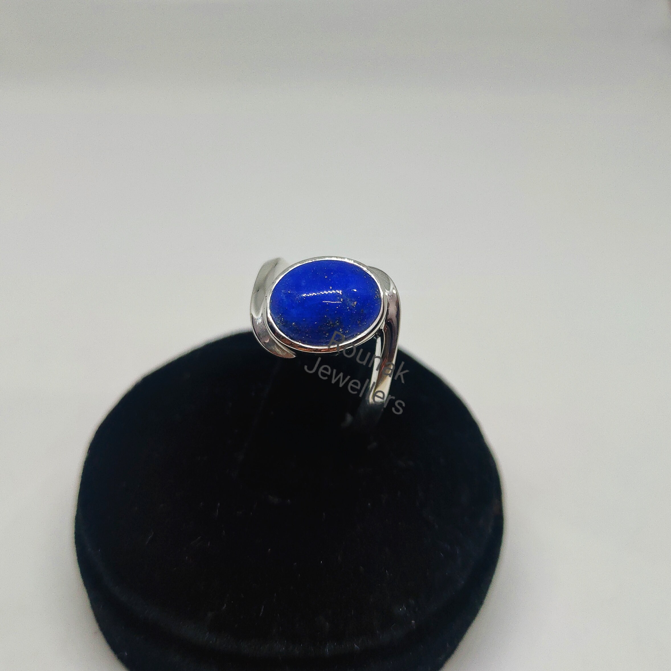 本物の 925 スターリング シルバー スクエア ラピス シグネット