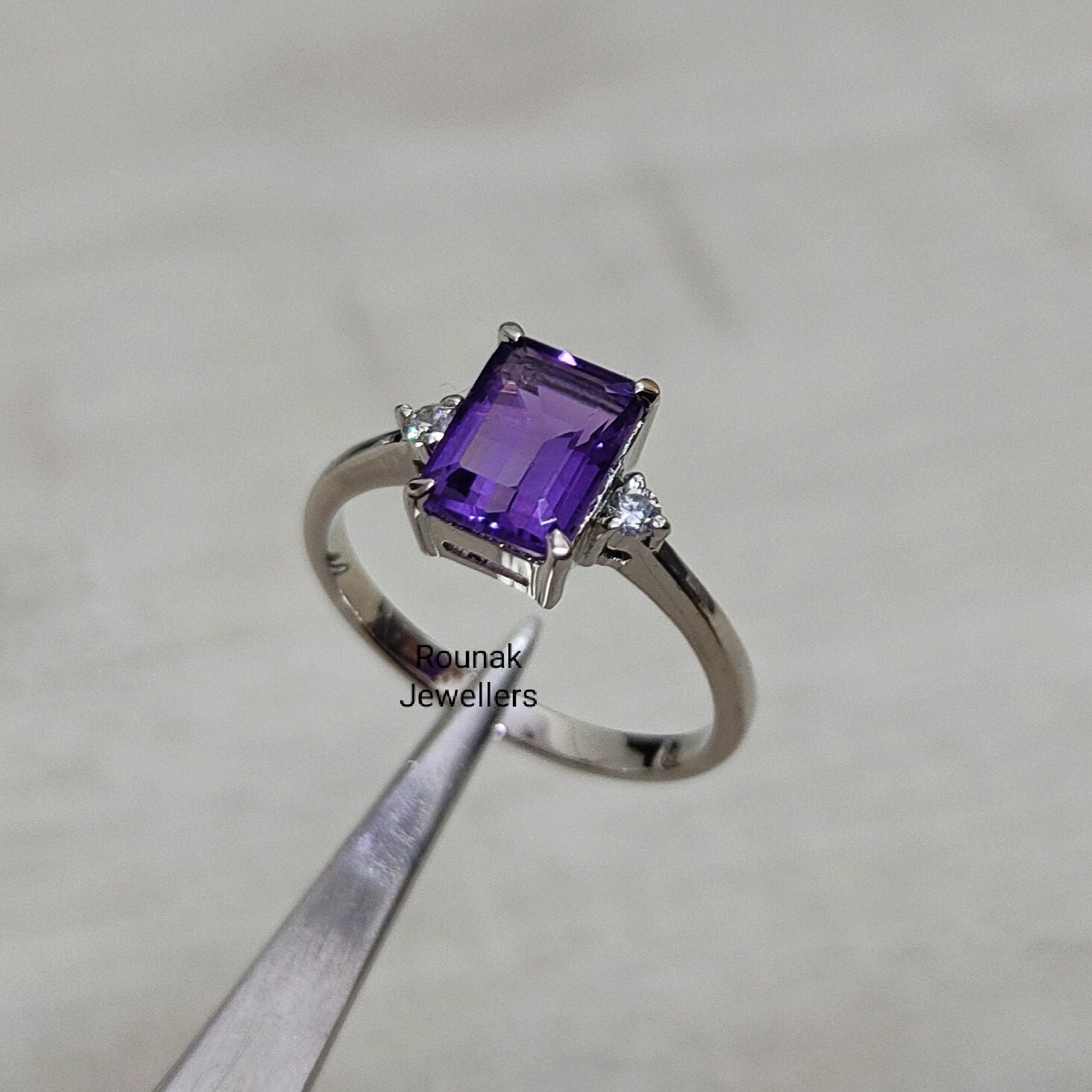 Purple Emerald Ring Etsy Singapore