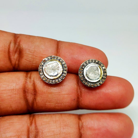Silver polki earrings sale