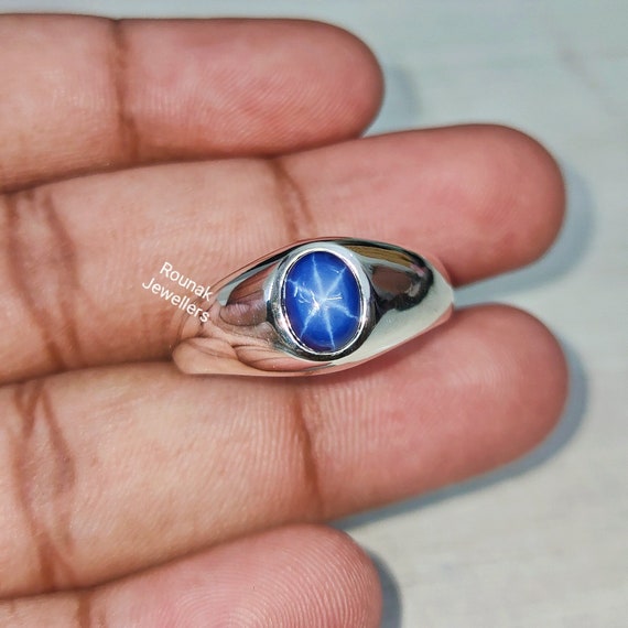 28 Carat Vintage Blue Star Sapphire and Diamond 3-Stone Ring circa 194 –  PatekMonger