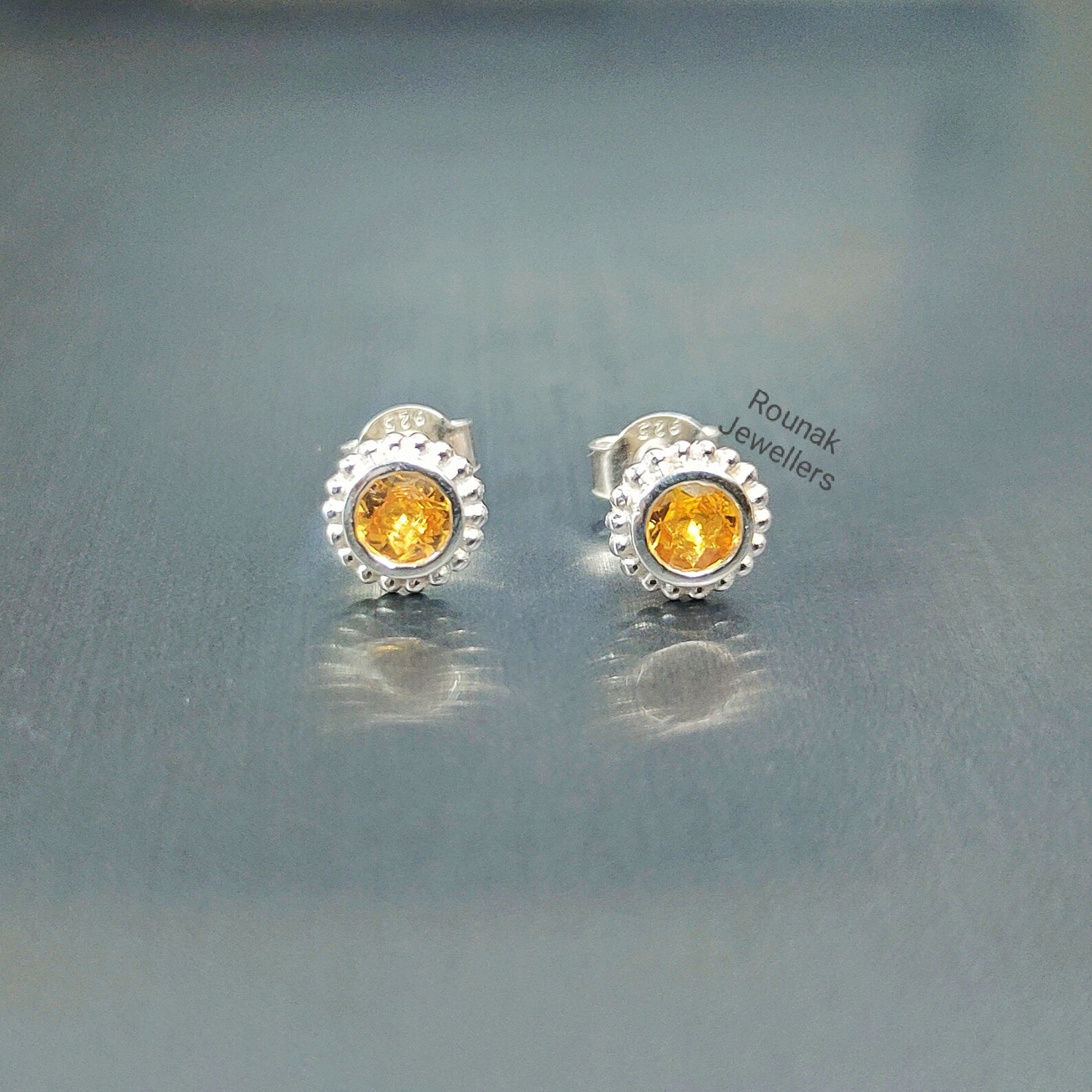 Natural Yellow Sapphire Stud Earrings 925Sterling Silver Etsy