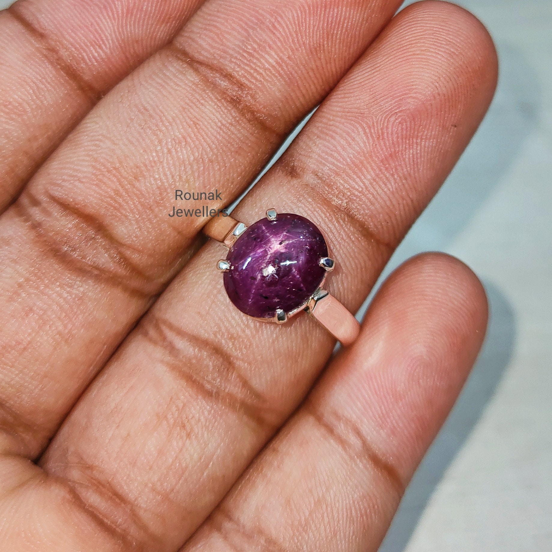 Natural Star Ruby Ring Oval Cut Star Ruby Ring July | Etsy