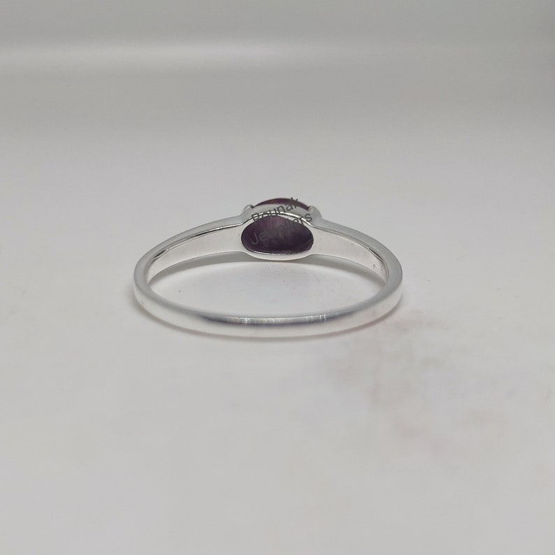 Genuine Star Ruby Ring, Stackable Ring, 925 Sterling Silver, Star Ruby Ring, Minimalist Ring, Star Gemstone Ring, Birthstone Ring, Mom Gift image 8