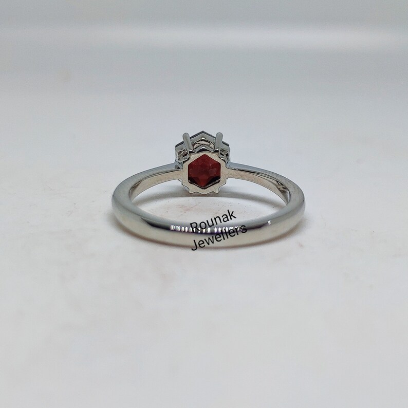 Dainty Garnet Ring, Minimalist Ring, Promise Ring, 925 Sterling Silver, Natural Garnet Ring, Birthstone Ring, Solitaire Ring, Gift For Her image 5