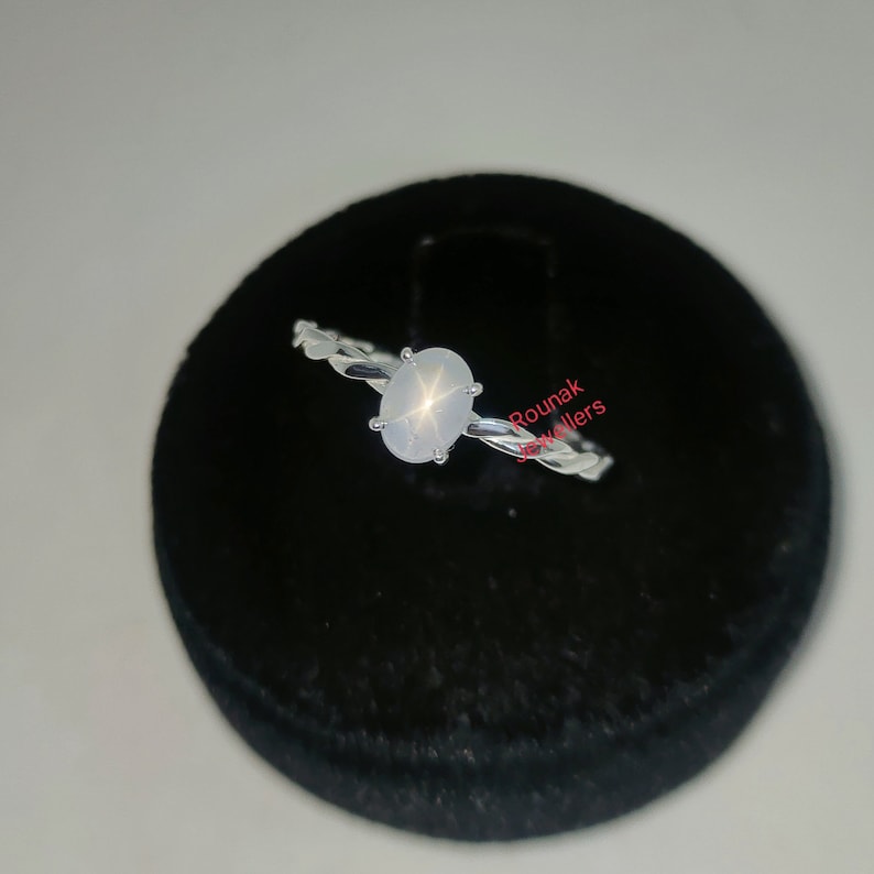Oval Star Sapphire Ring: Handmade 925 Sterling Silver - Etsy