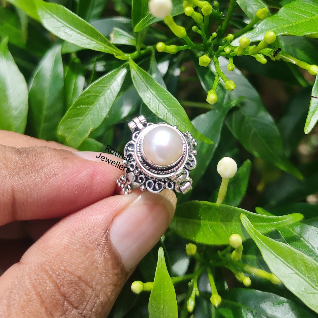 Natural Pearl Ring Stacking Tiny Dainty Simple 925 Sterling Silver Handmade  Gift | eBay