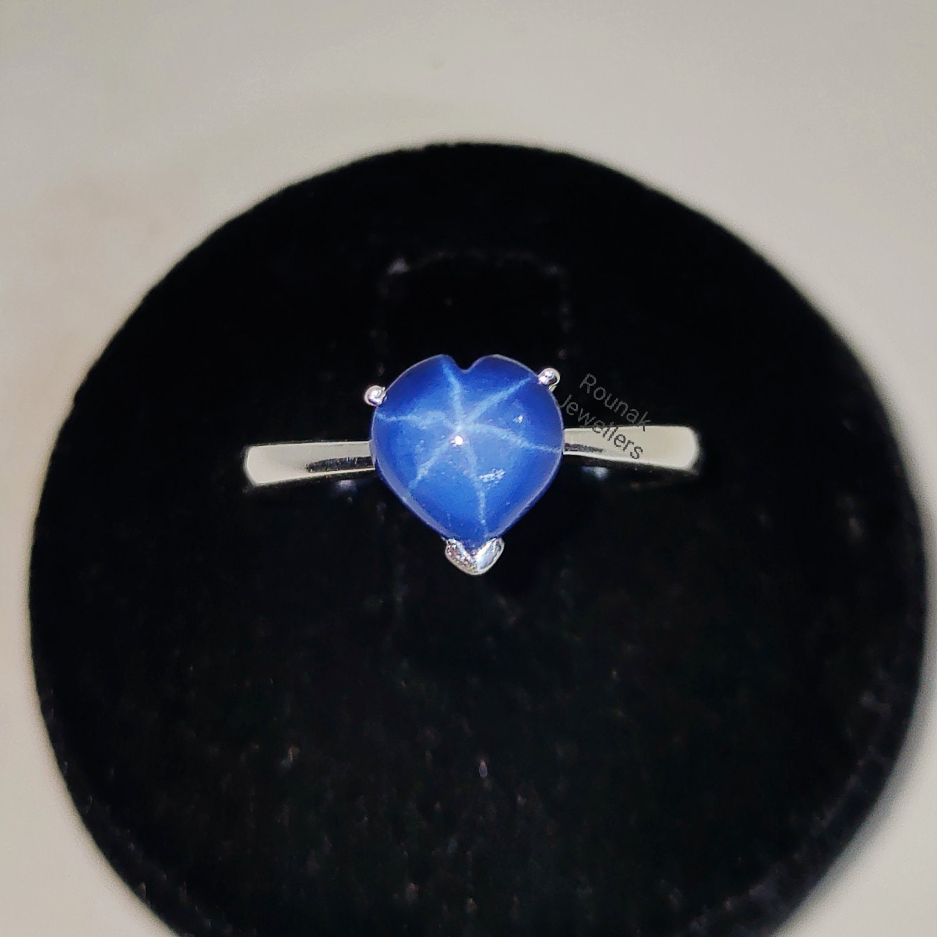 Heart Cut Star Blue Sapphire Ring Minimalist Ring 925 - Etsy