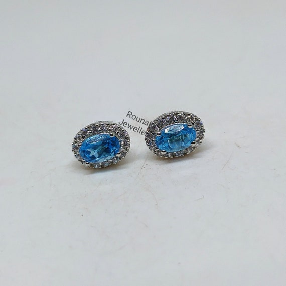 Orecchini Pendenti In Argento 925 Con Cristalli Blu Zirconia Cubica - Gioiello Donna A Forma Di Farfalla Con Cofanetto