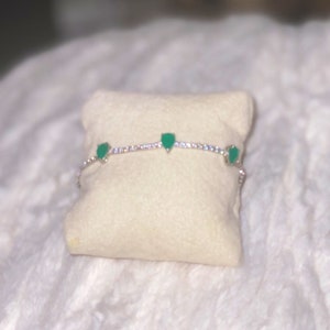 Triple Emerald Diamond Bracelet