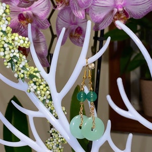 Lichtgroen Jade Quartz oorbellen