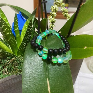 Mermaid Green Aura Quartz Bracelet (set of 2)