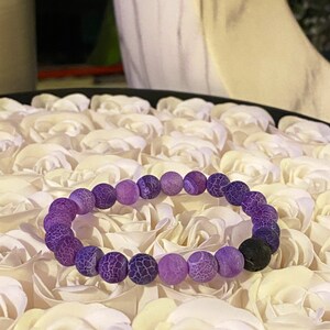 Purple Vein Quartz Beaded Bracelet