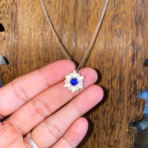 Silver Lapis Lazuli Lotus Necklace