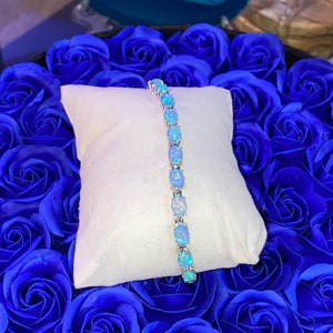 Blue Opal Silver Bracelet