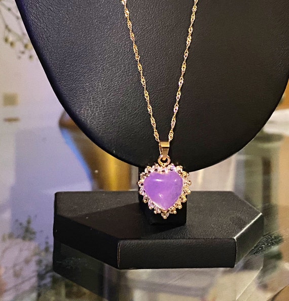 Purple heart hotsell diamond necklace