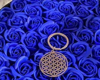 Silver Tinted Flower Of Life Keychain