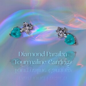 Diamond Paraiba Tourmaline Heart Earrings