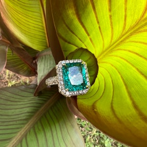 Paraiba Turmalin Diamant Ring (größenveränderbar)