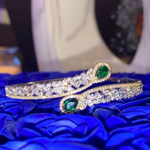 Diamond Emerald Manchet Armband