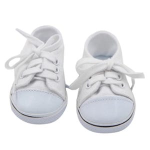 White Tennis Shoes for 18&quot; Doll