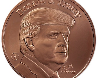 President Donald J Trump 1oz .999 Pure Copper Round, Beautiful Limited Edition Collectors Coin, 45th President