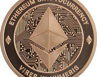 Ethereum Copper Coin - 1 oz 0.999% Pure Copper Round - Cryptocurrency Collectors Item