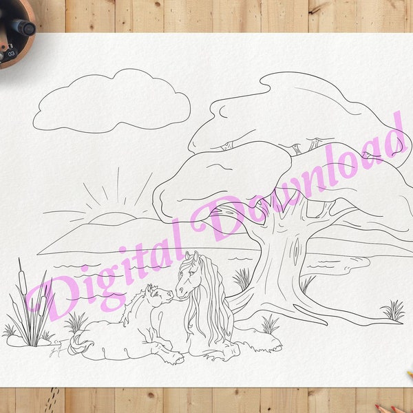 Gypsy Morning Coloring Page (Digital Download)