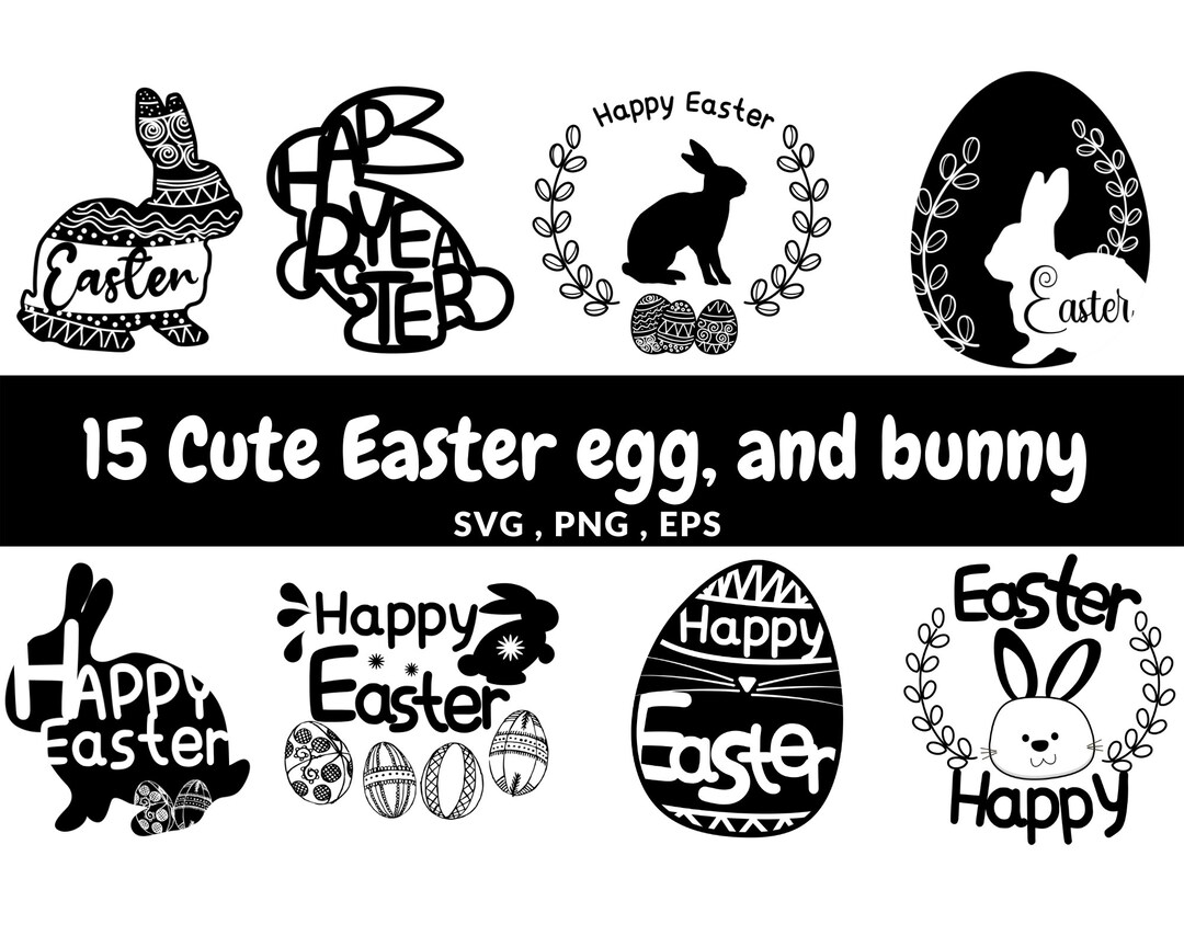 Vector Cute Easter Egg Svg | Happy Easter Bunny Png Eps - Etsy