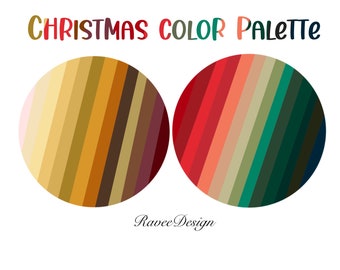 Christmas color palette, Swatch palette for procreate palette on iPad