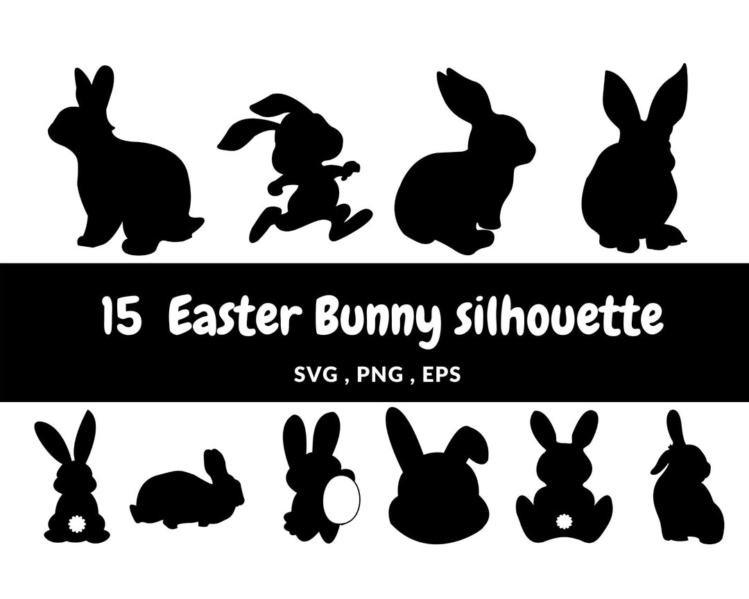 Silhouette Easter Bunny SVG PNG | Rabbit Cut Files - Rabbit Silhouette ...