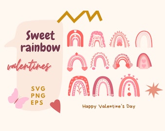 Elemento arcobaleno dolce PNG SVG / Clipart di San Valentino pastello