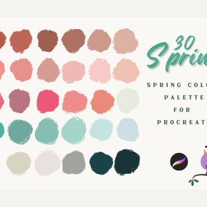 Spring color palette ,30 swatch set for Procreate on iPad