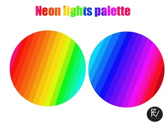 Tavolozza di colori 30 luci al neon per Procreate su iPad, colore Swatch, Swatch procreate