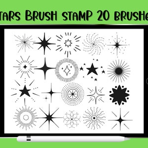 Star doodles set di spazzole / 20 pennelli procreate scintilla glitter pennello timbro per Procreate su iPad
