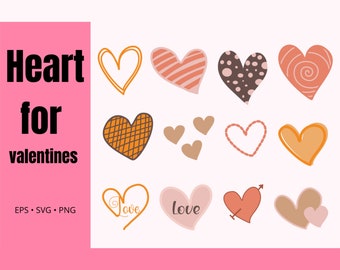 Elemento set di cuore per San Valentino / SVG PNG EPS