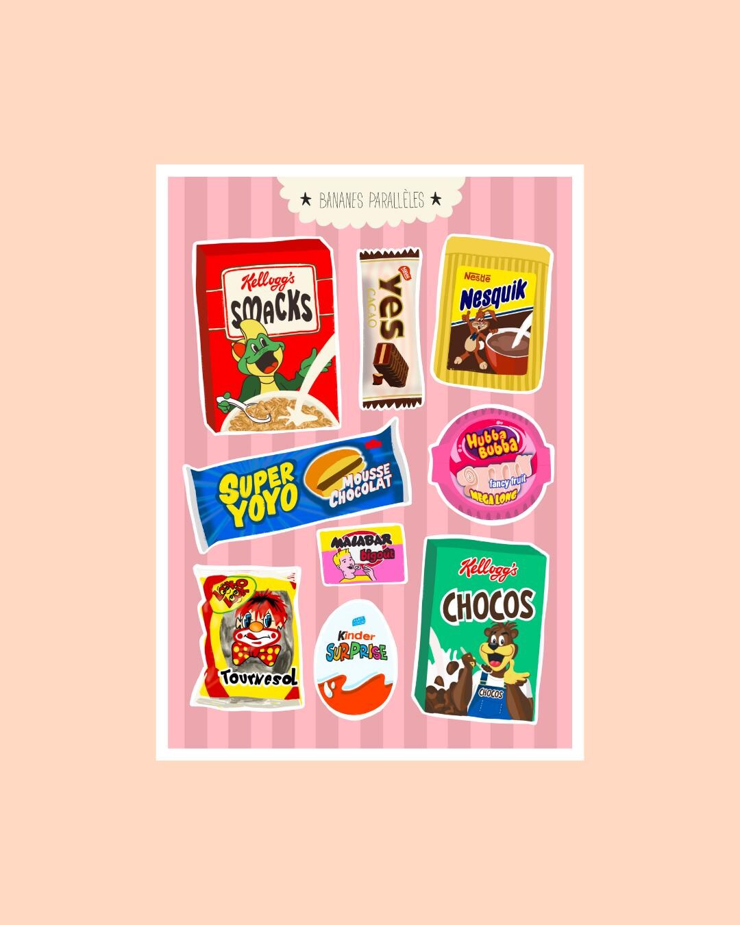 Snack Sticker Sheet 90s 80s Snack Sticker Sheet - Disappeared Cakes - Scrapbooking, Bullet ...