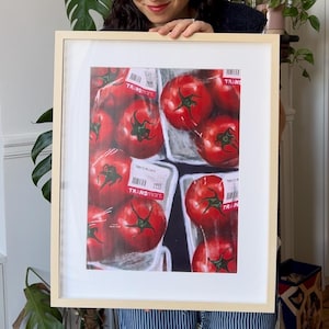 Poster di pomodori dipinti a mano - decorazione originale e retrò per la cucina o il soggiorno