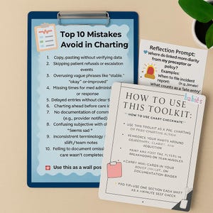 Chart Checkmate™ Toolkit for Healthcare Workers | Error-Free Documentation Flyers + Printable Prompts | PDF Download