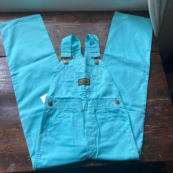 60’s vintage deadstock aqua blue Washington Deecee Sanforized overalls