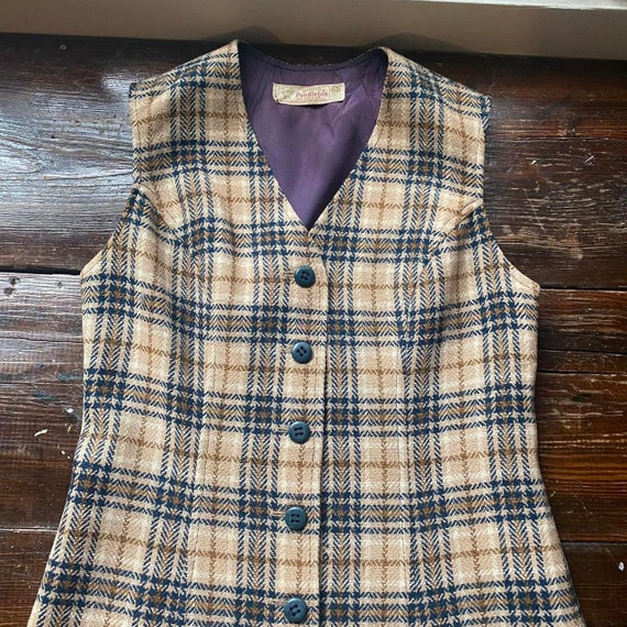 60’s 70’s vintage Young Pendleton plaid wool vest - image 6