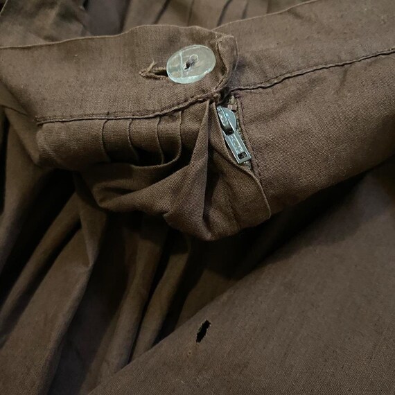 50s vintage handmade brown cotton circle skirt - image 5