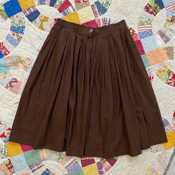 50s vintage handmade brown cotton circle skirt - image 6